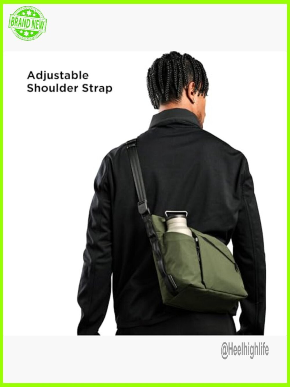 4L Weatherproof Crossbody Satchel with Expandable Bottle Pocket & Key Tether - Picture 6 of 7